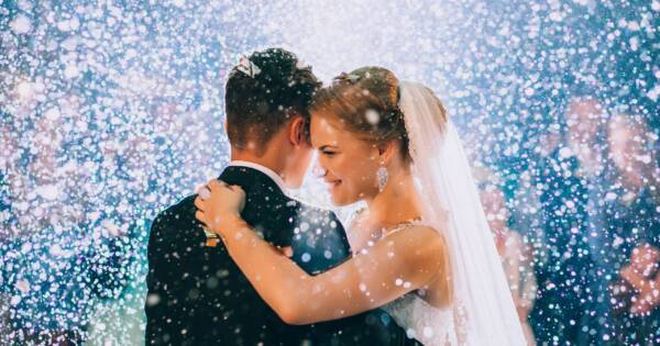 Couple Celebrating Wedding Life Event