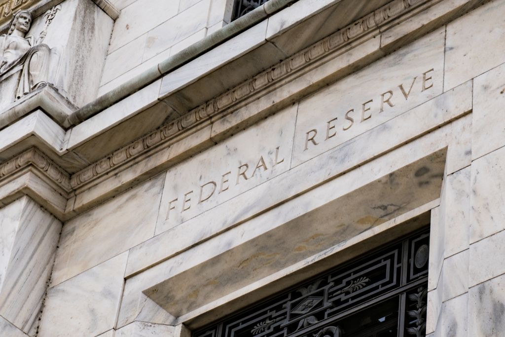 Marble Building Carved with Federal Reserve Marble Building Carved with Federal Reserve