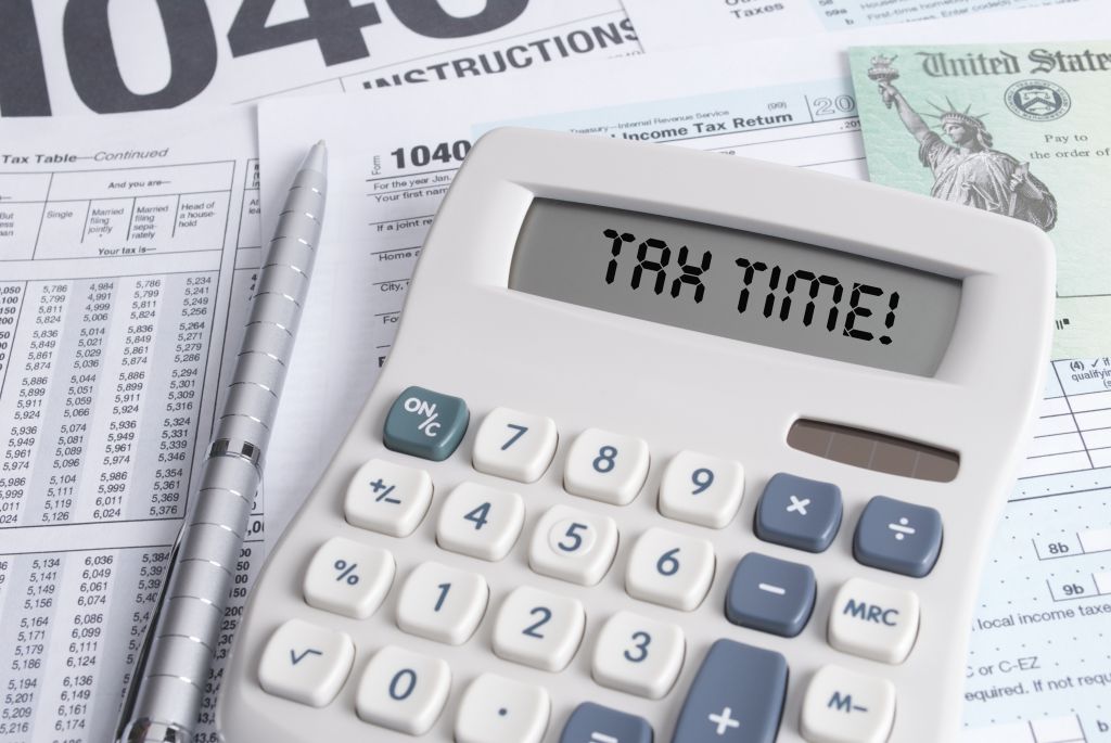 Tax Forms with Calculator that Says Tax Time Tax Forms with Calculator that Says Tax Time
