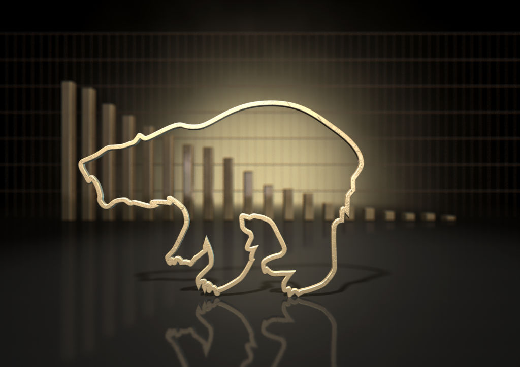Bear Outline with Decline Graph Bear Outline with Decline Graph