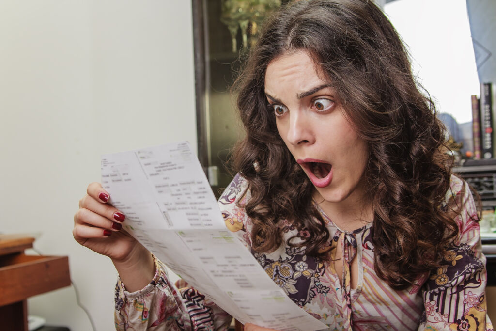 Woman Shocked by Large Bill Woman Shocked by Large Bill