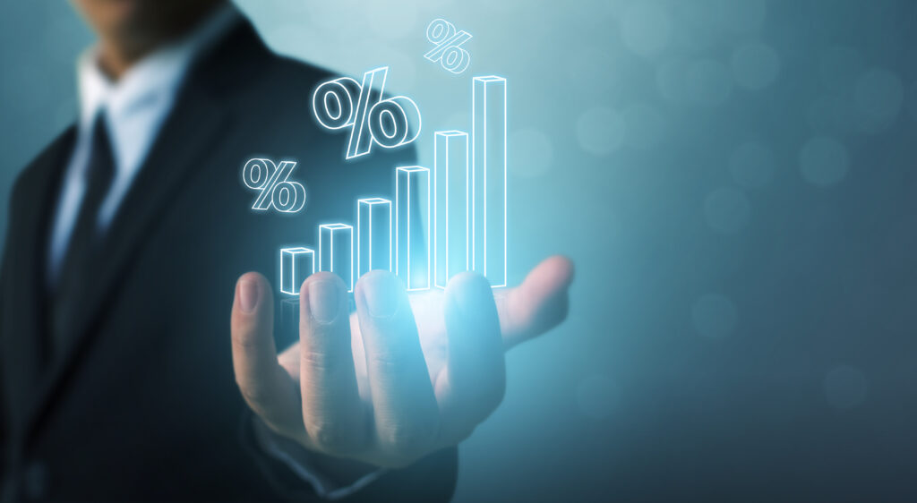Man Holding Growth Chart in Hand Man Holding Growth Chart in Hand