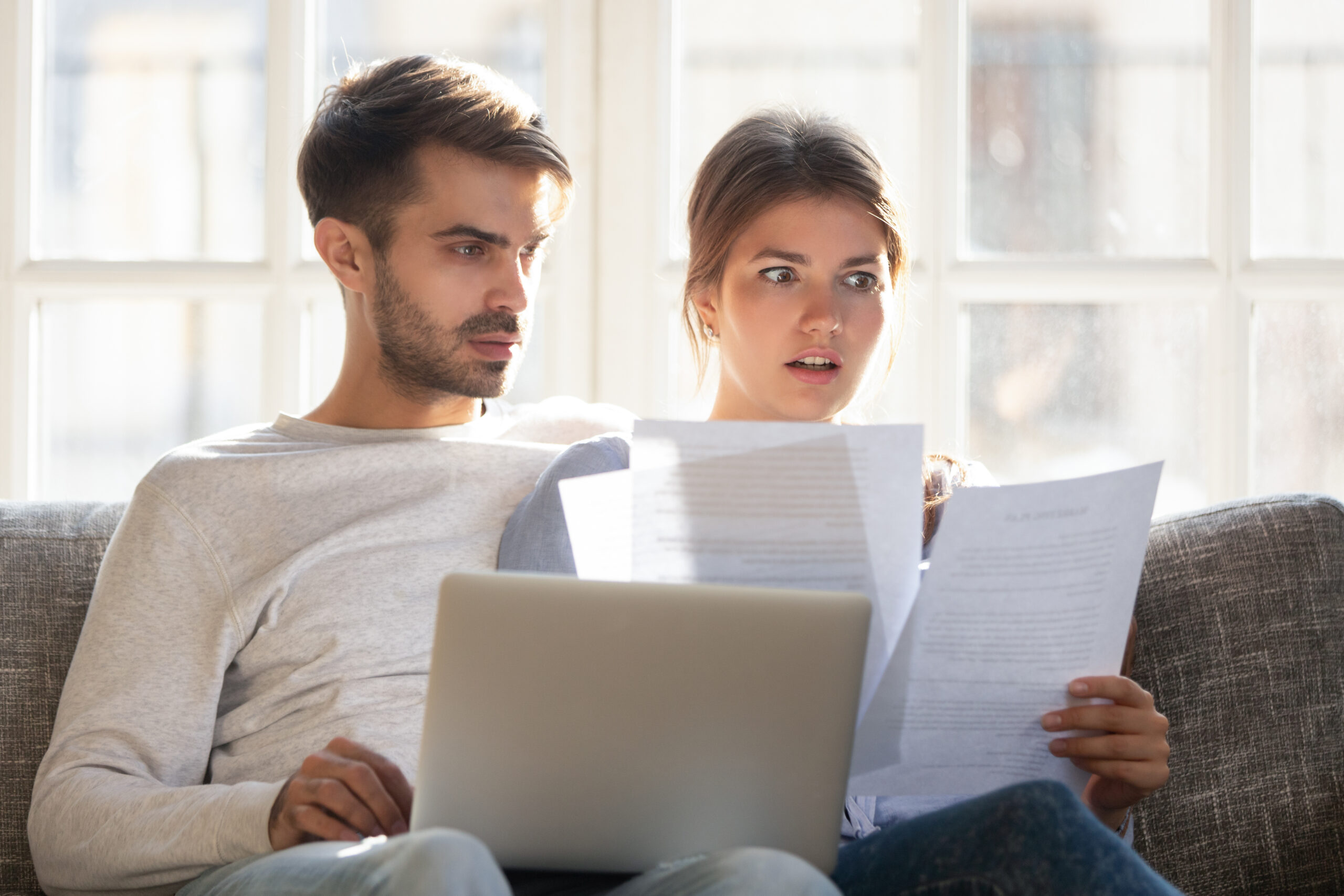 Couple Shocked by Finance Statement Couple Shocked by Finance Statement