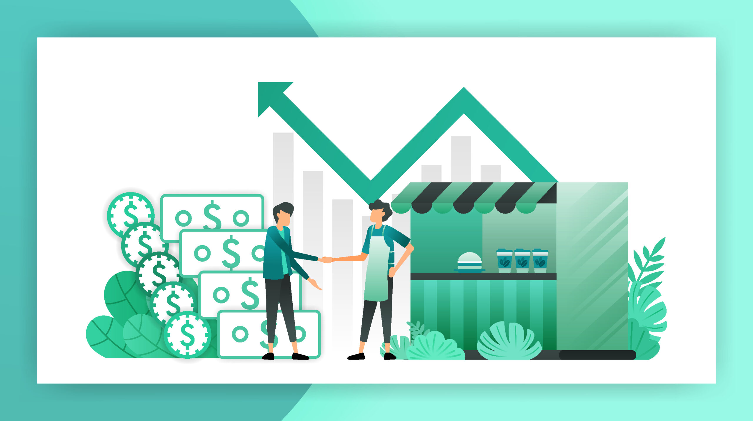 Graphic of Green Money and Stock Chart Graphic of Green Money and Stock Chart