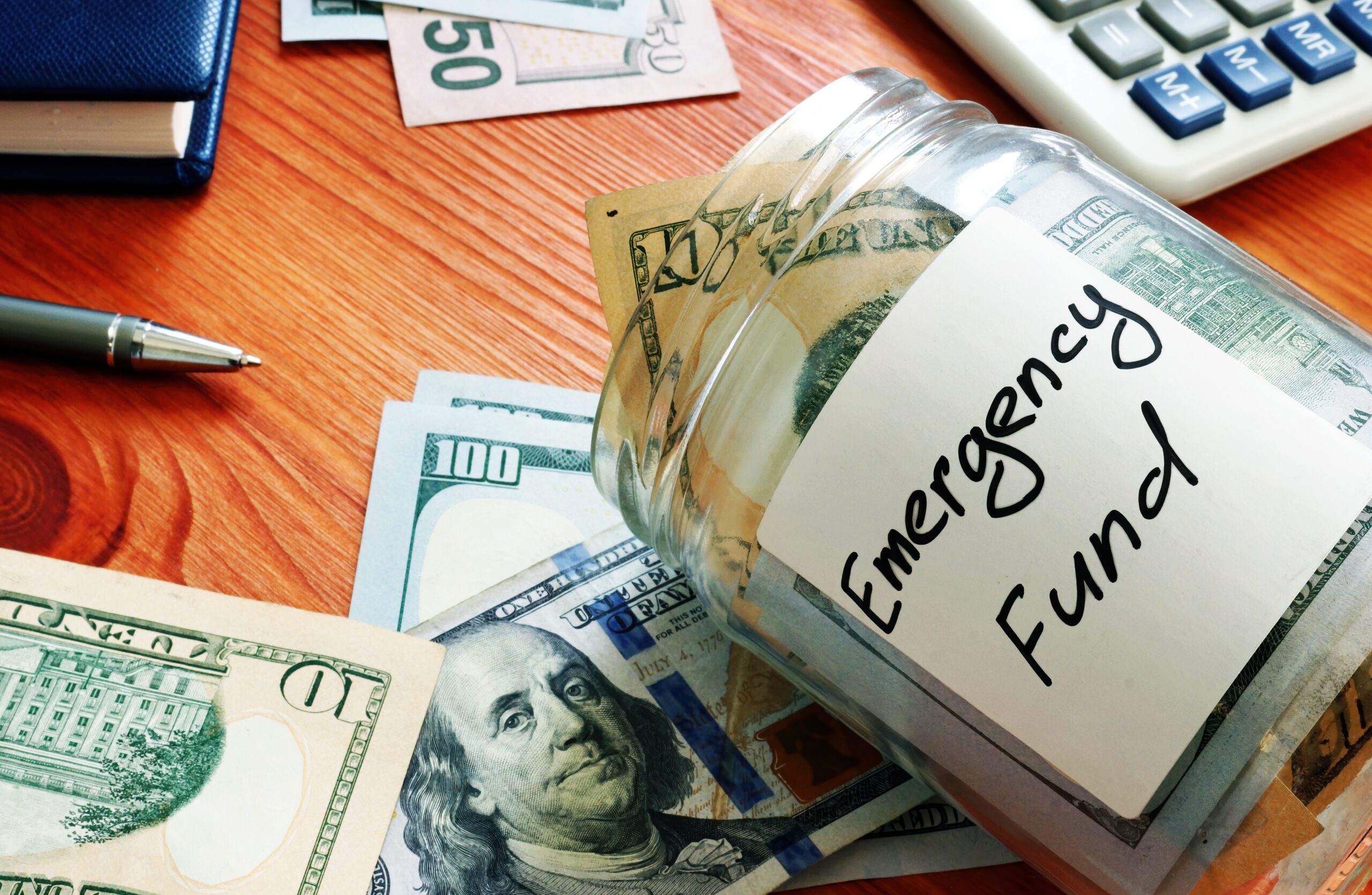 Money Jar Labeled Emergency Fund Money Jar Labeled Emergency Fund