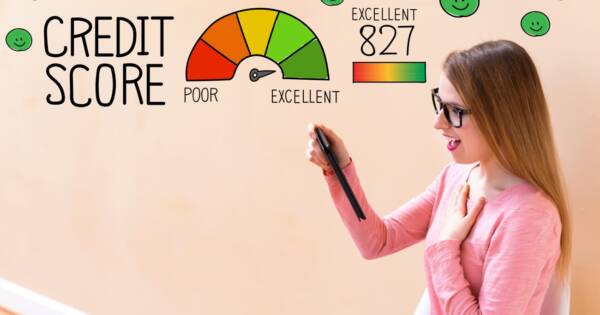 Woman Checking Credit Score on Tablet