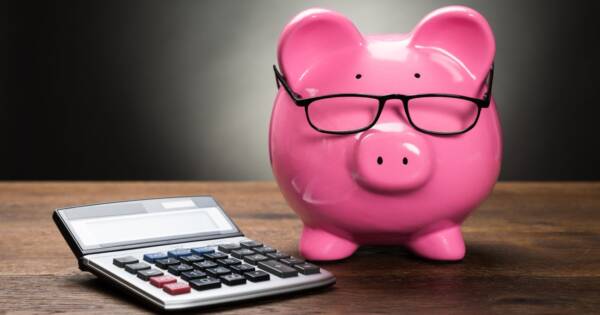 Calculator and Piggy Bank