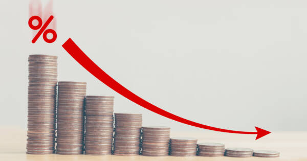 Coin Stack and Downward Trend Chart