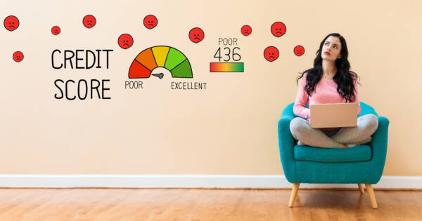 Woman Thinking About Credit Score