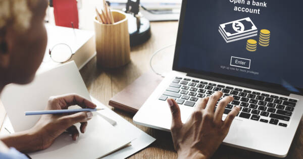 Woman Opening a Bank Account Online