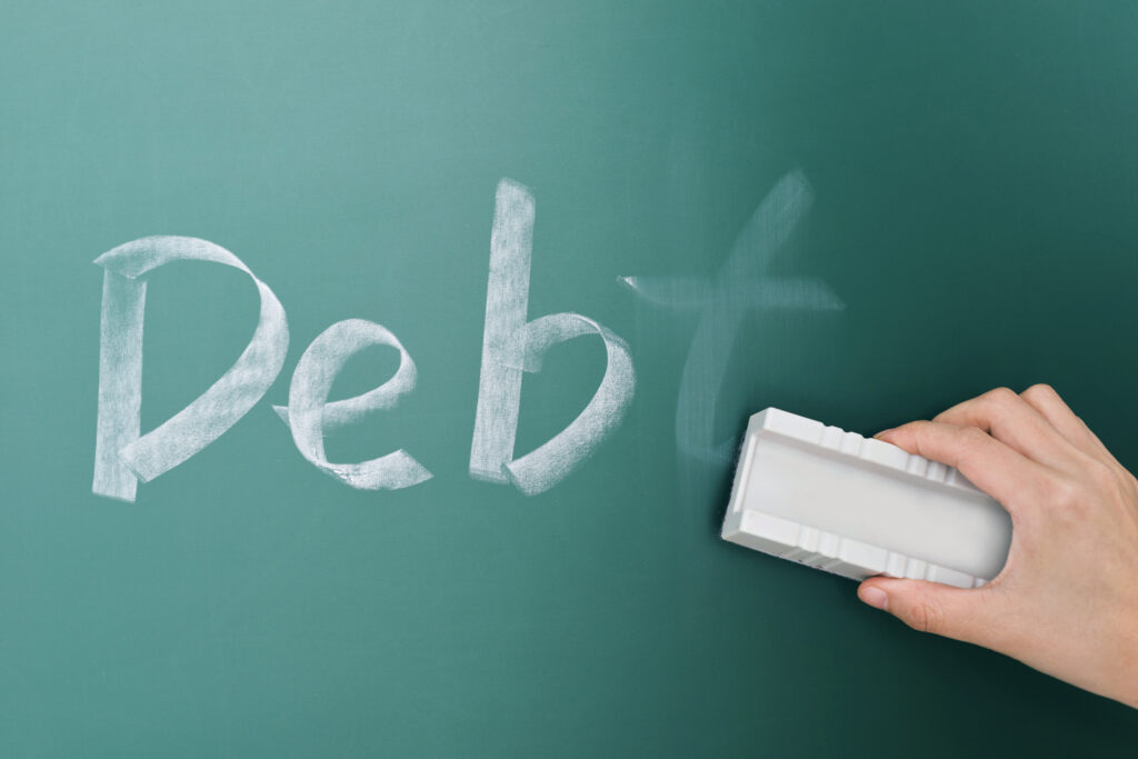 Debt Erased from Chalkboard Debt Erased from Chalkboard
