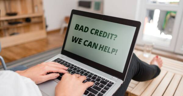 Computer with Credit Scam on Monitor
