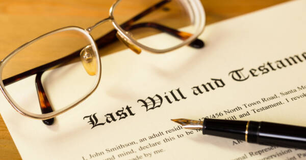 Last Will and Testament Document on Table