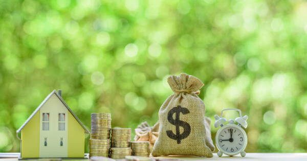 Mini Home, Coins, Bag of Money, & Alarm Clock