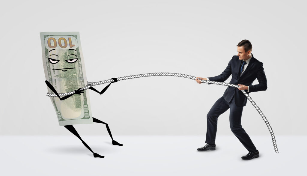 Man Lassoing a Hundred Dollar Bill Man Lassoing a Hundred Dollar Bill