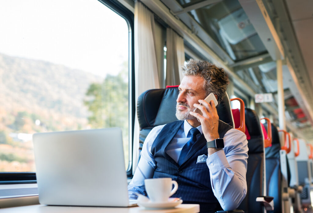 Man Traveling Via Train to a Different State Man Traveling Via Train to a Different State