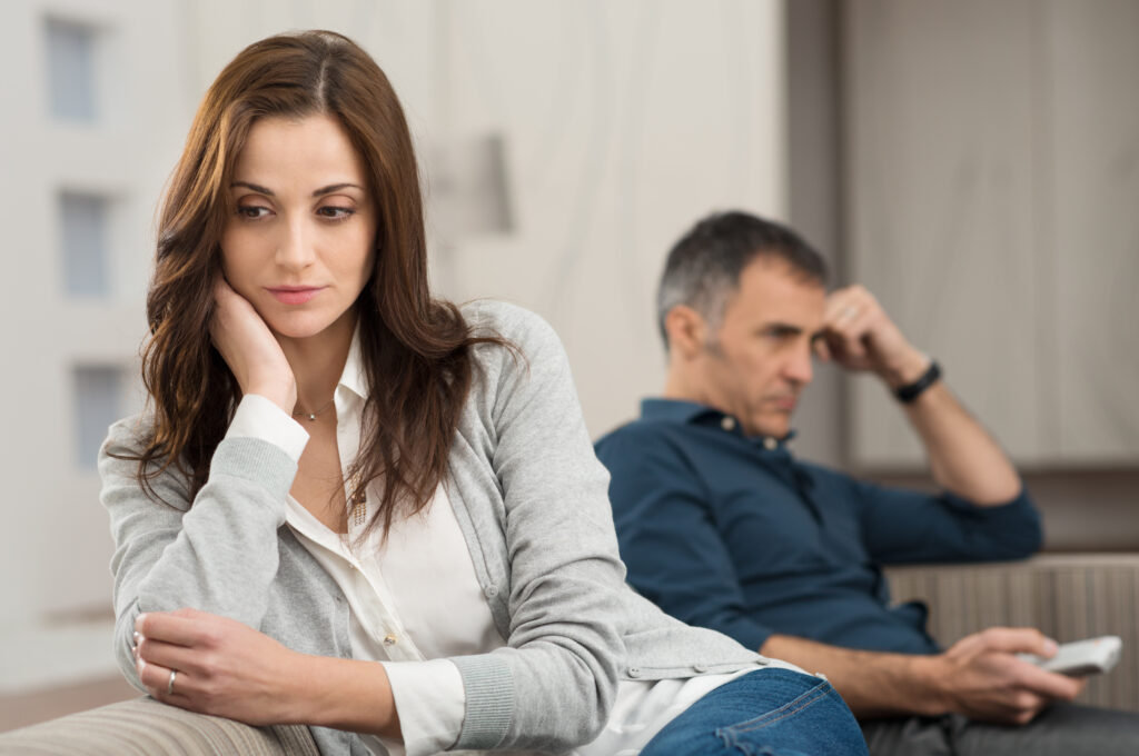 Separated Couple Thinking Separated Couple Thinking