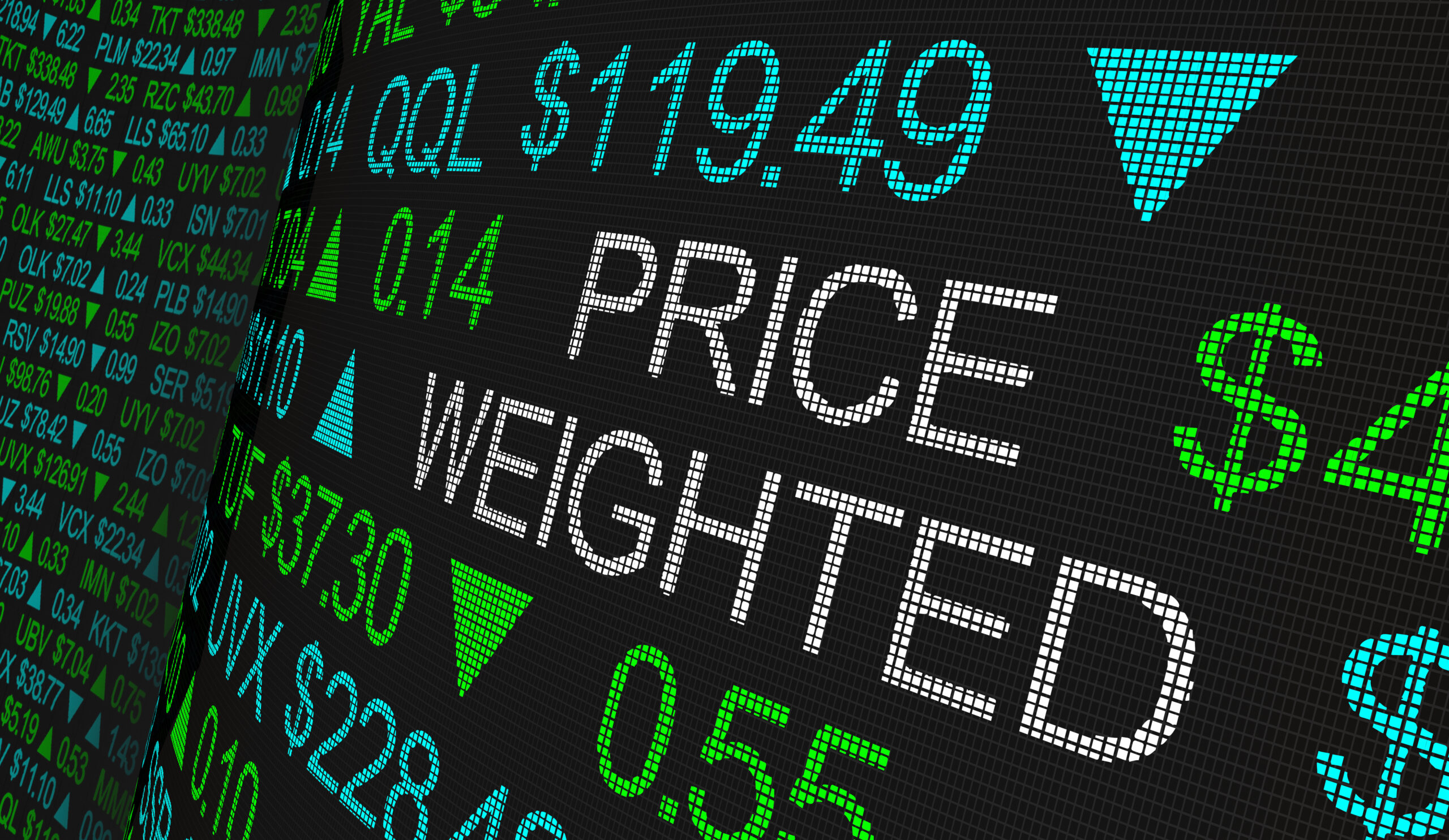 Stock Numbers on Digital Billboard Stock Numbers on Digital Billboard