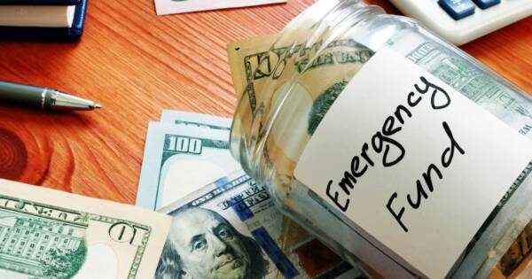 Money Jar Labeled Emergency Fund