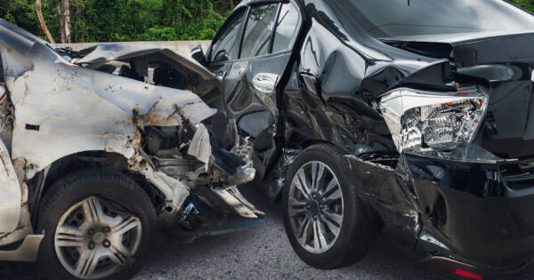 Car accident between two vehicles