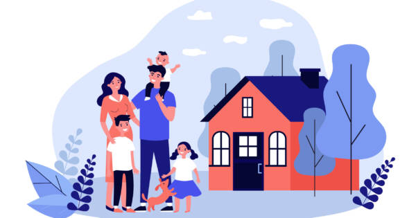 Family buying a new house