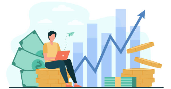 Vector illustration of stock investing