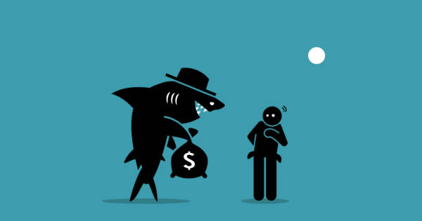 Vector illustration of loan shark