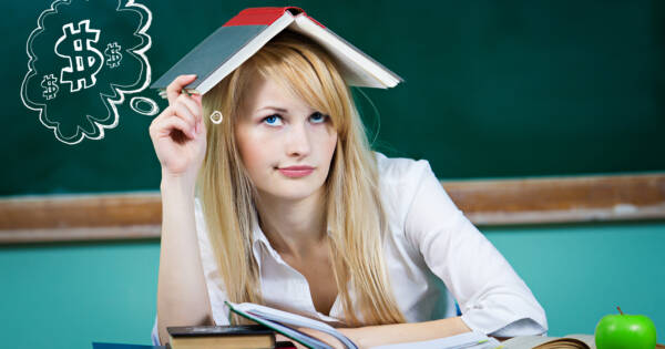 Young woman worried about student loans Perkins loans